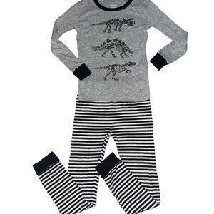 Boy’s Gray and Black Dinosaur Pajamas